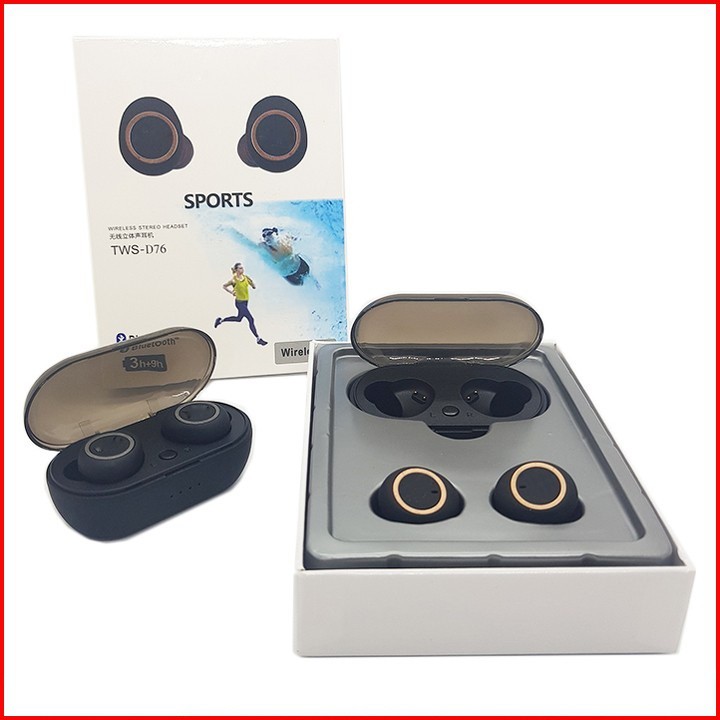 Tai nghe bluetooth không dây Sony D76 cao cấp 2020 Tự động kết nối - Chống ồn - Tai nghe thể thao kèm cốc sạc 500mAh | BigBuy360 - bigbuy360.vn