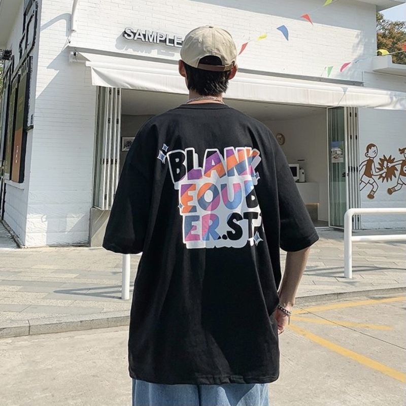 Áo phông rộng UNISEX chữ cầu vồng Freesize phom rộng tay lỡ 92HOUSE