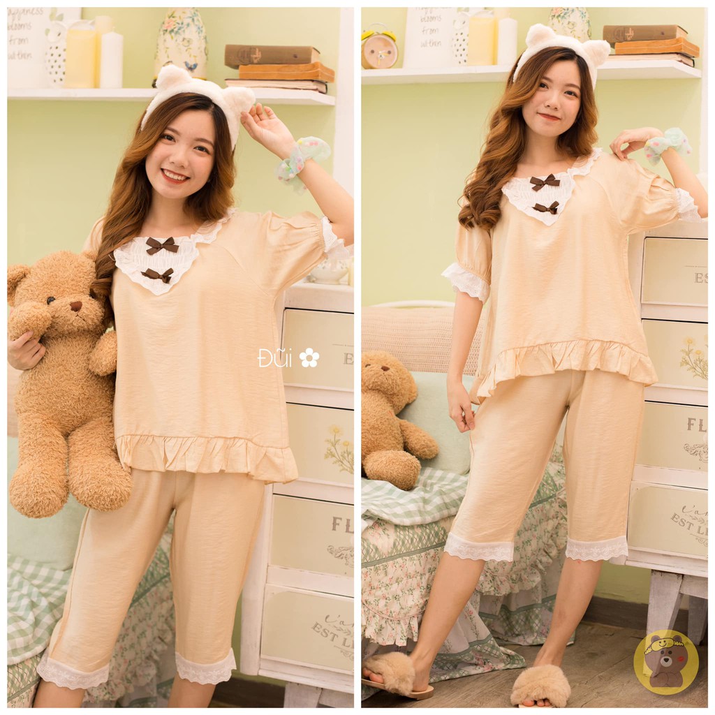 [HOT] Set bộ Tơ Đũi lửng phối ren đủ màu | BigBuy360 - bigbuy360.vn