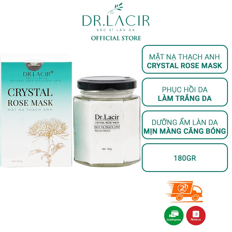 Mặt Nạ Ngủ Thạch Anh Khô Drlacir Crystal Rose Mask dr lacir hộp 180gr Chính hãng chuyển mới ylabcos quartz mask