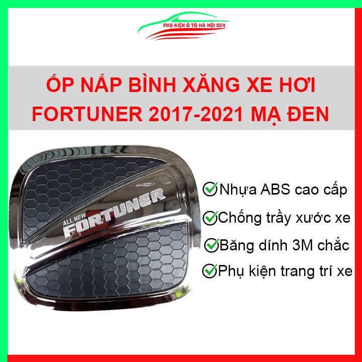 Ốp nắp xăng Fortuner 2017-2021 nhựa đen bảo vệ chống trầy trang trí ô tô