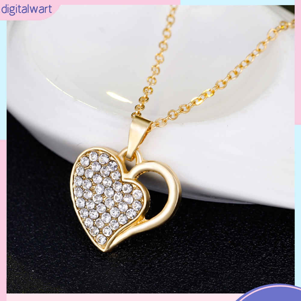 Bộ trang sức hợp kim đính đá hình tim xinh xắn