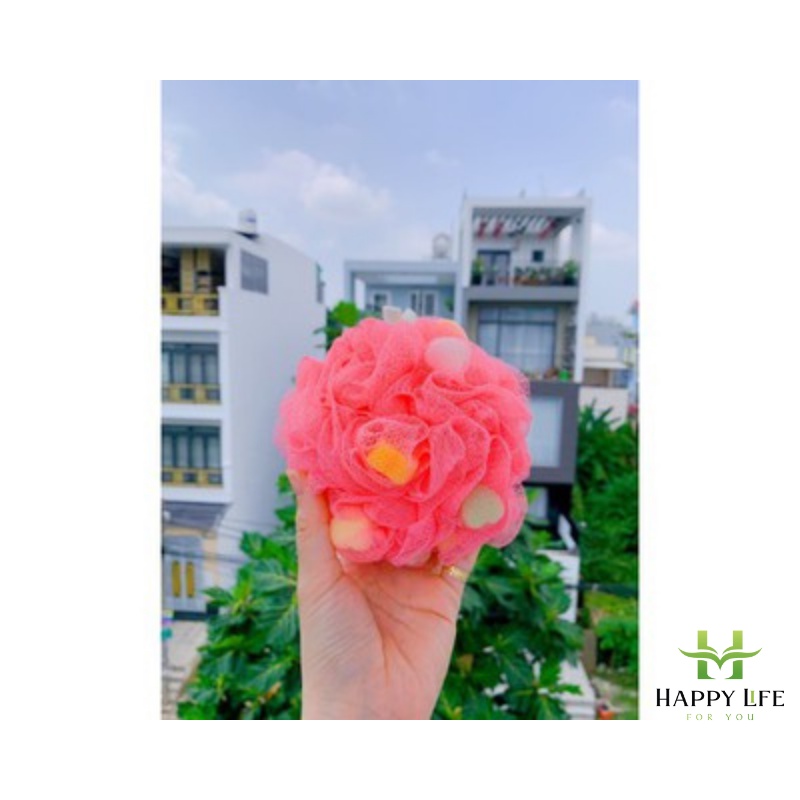 Bông tắm cao cấp lưới tròn tạo bọt - Happy Life 4U