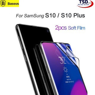 Combo 2 Miếng Dán dẻo Full màn Galaxy S10 / S10 Plus - Hãng Baseus Cao Cấp