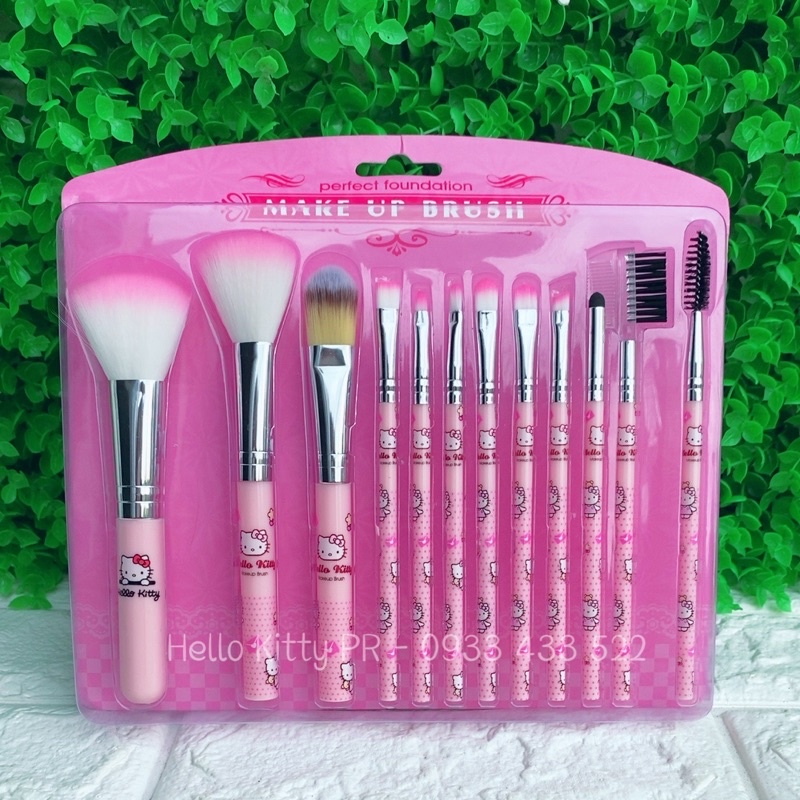 BỘ CỌ TRANG ĐIỂM HELLO KITTY (12 cây)
