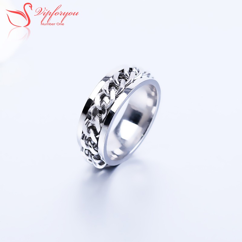 Nhẫn nam khui bia kiểu lồng xích siêu đẹp, bền màu - chất liệu titan cao cấp siêu cứng - tặng hộp đựng xinh xắn