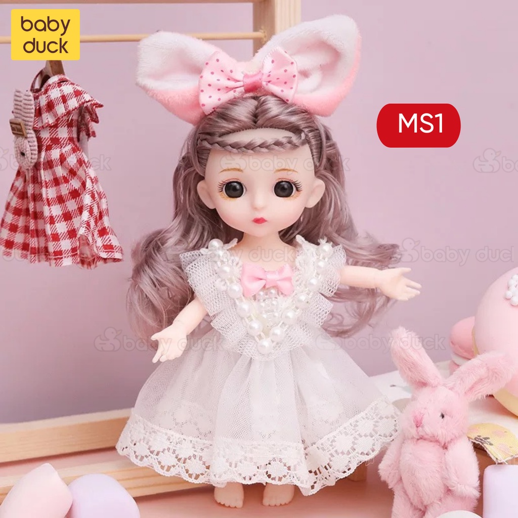 Búp bê cho bé gái dài 17cm cực kì dễ thương, đồ chơi búp bê barbie trẻ em