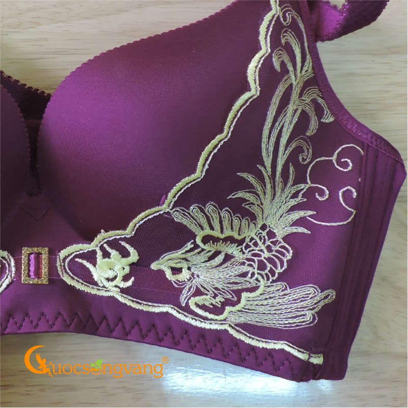 Áo lót thêu áo ngực không gọng màu tím GLDL011 Cuocsongvang