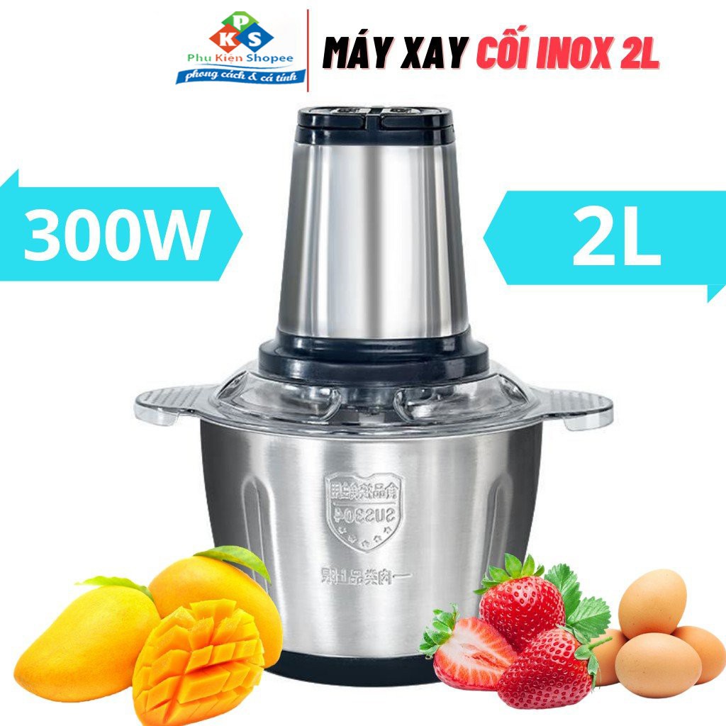 [Loại 250W]Máy xay thịt, máy xay cầm tay đa năng 2 lít công suất lớn cối inox cao cấp, bền bỉ và chất lượng