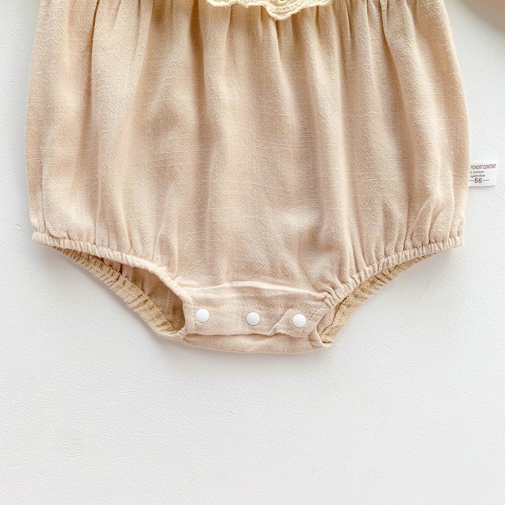 Set Áo Liền Quần &amp; Quần Dài &amp; Mũ Trùm Đầu Thêu Ren Cho Bé Gái Sơ Sinh