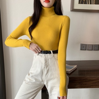 Áo len lụa cổ lọ dài tay KIỂU DÁNG TRƠN BASIC - SIÊU PHẨM CỰC XINH