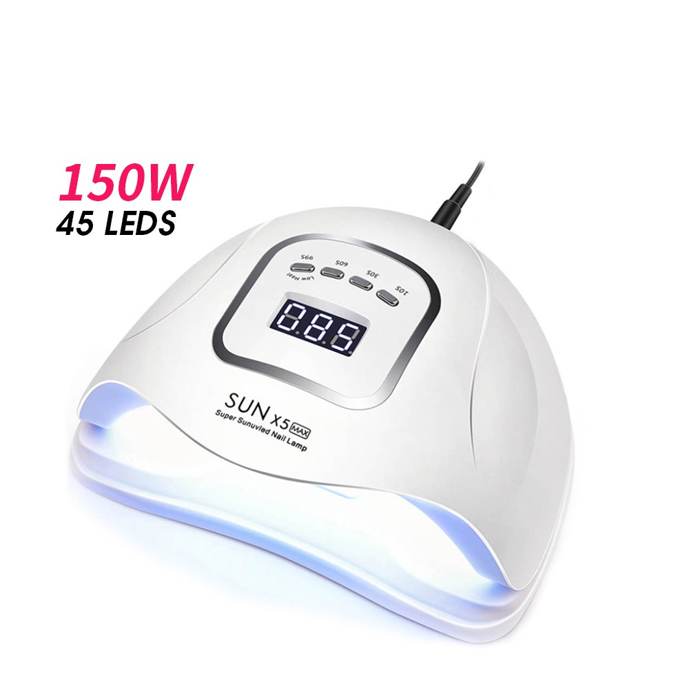 Máy sấy khô sơn móng tay pffee SUNX5 Max bằng đèn LED UV 80W 150W hẹn giờ 10/30/60/99 giây cảm biến tự động