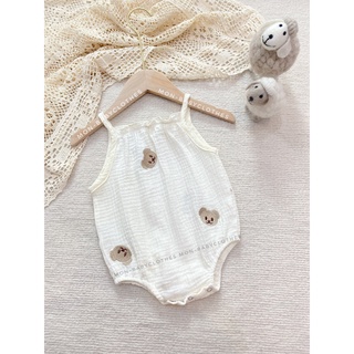 Bộ đồ ngủ áo liền thân hình Gấu xô muslin mềm mịn (hàng độc quyền)