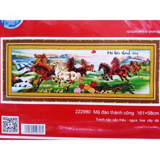 Tranh thêu chữ thập mã đáo thành công 222980-161x58cm