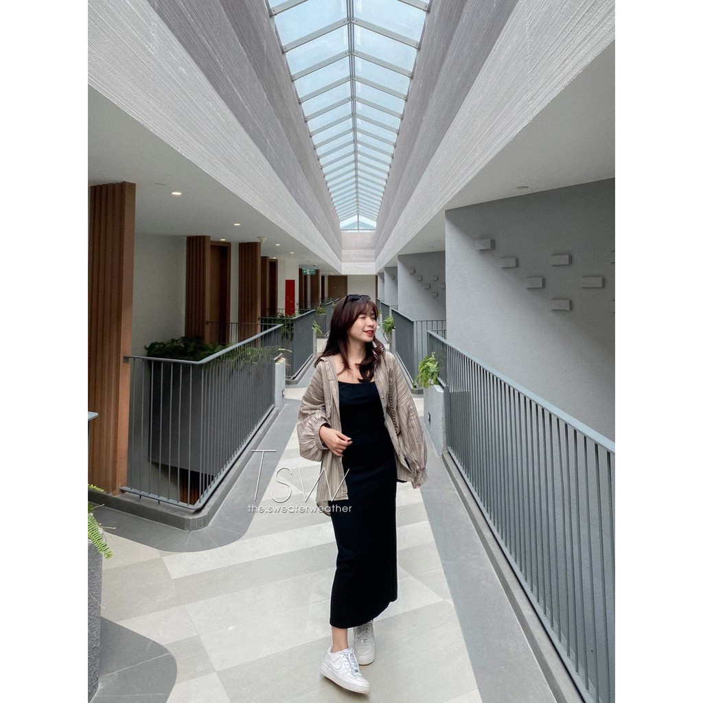 Váy 2 dây maxi thun đen (ảnh thật) | BigBuy360 - bigbuy360.vn