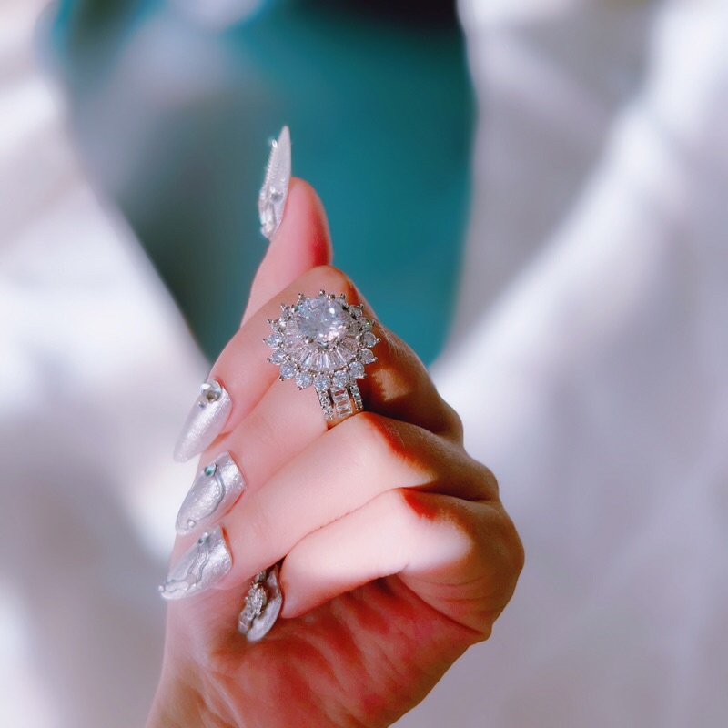 Nhẫn xi bạch kim siêu sáng trùm bagguet N272