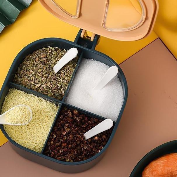 Hộp Đựng Gia Vị 4 Ngăn Thiết Kế Hiện Đại Tối Giản | BigBuy360 - bigbuy360.vn