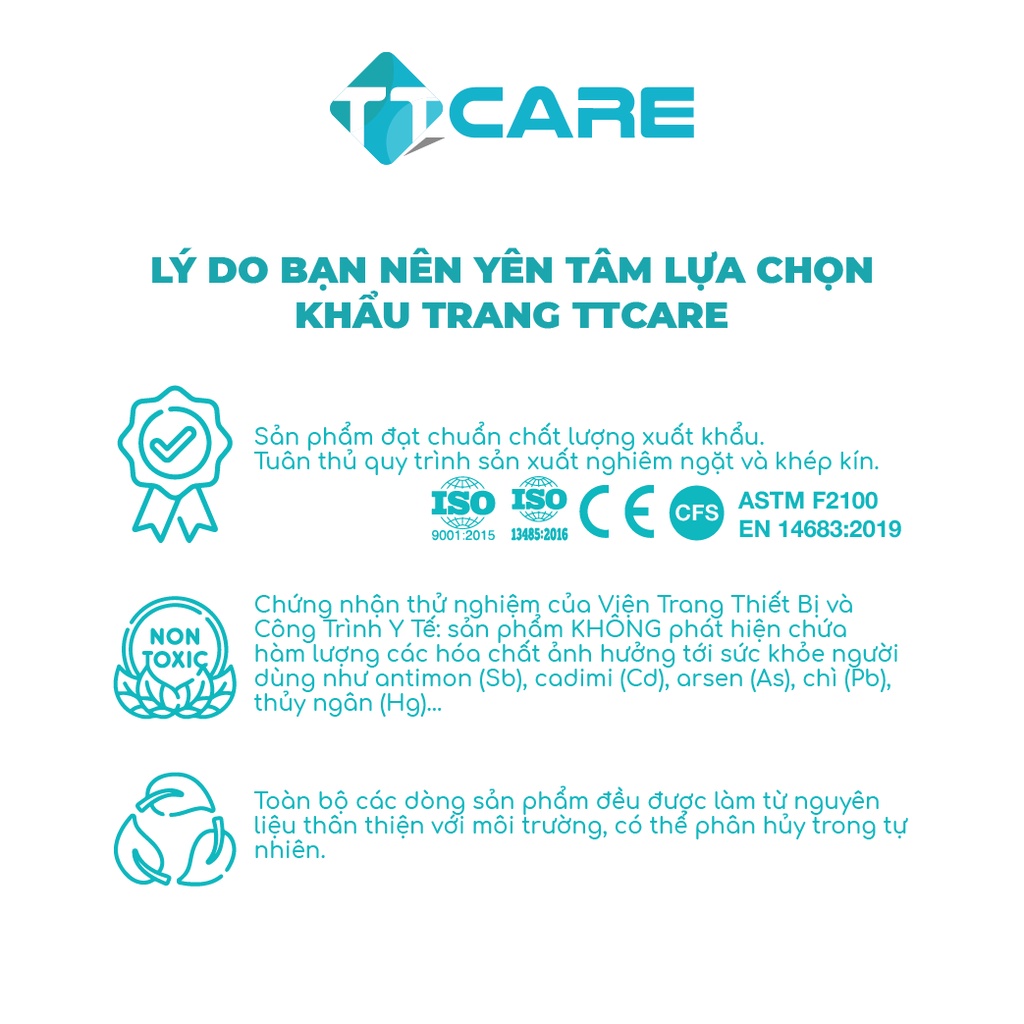 Hộp Khẩu Trang 5D Cao Cấp TTMASK 3 Lớp / 8 Màu / Chính hãng TTCare