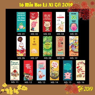 Bao lì xì năm con heo 2019 (Mua 3 set tặng 1 set)
