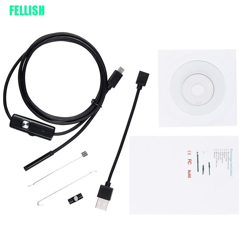 Camera Nội Soi 7mm 1-10m Micro Usb + Usb Kết Nối Với Điện Thoại Android