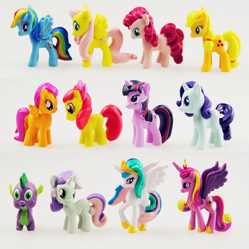 Bộ 12 chú ngựa pony 7cm nhiều màu sắc