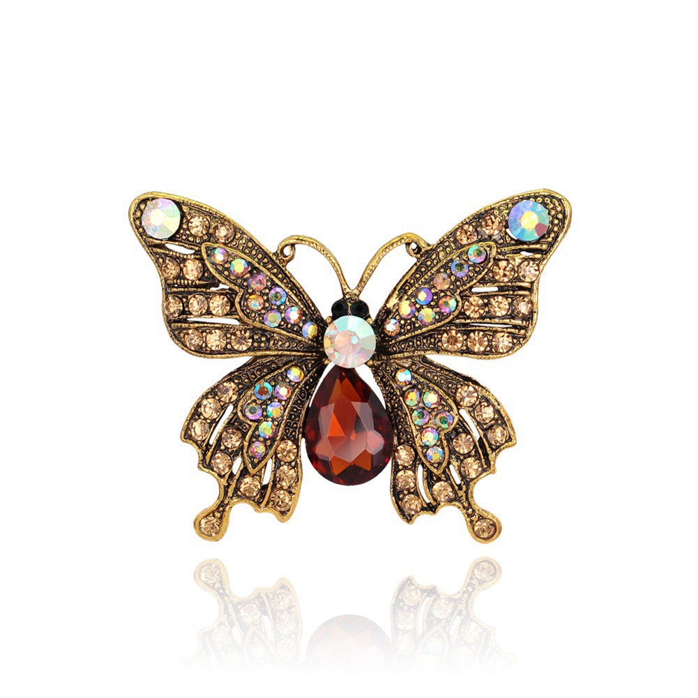 Ghim cài áo hình bướm đính đá thiết kế xinh xắn