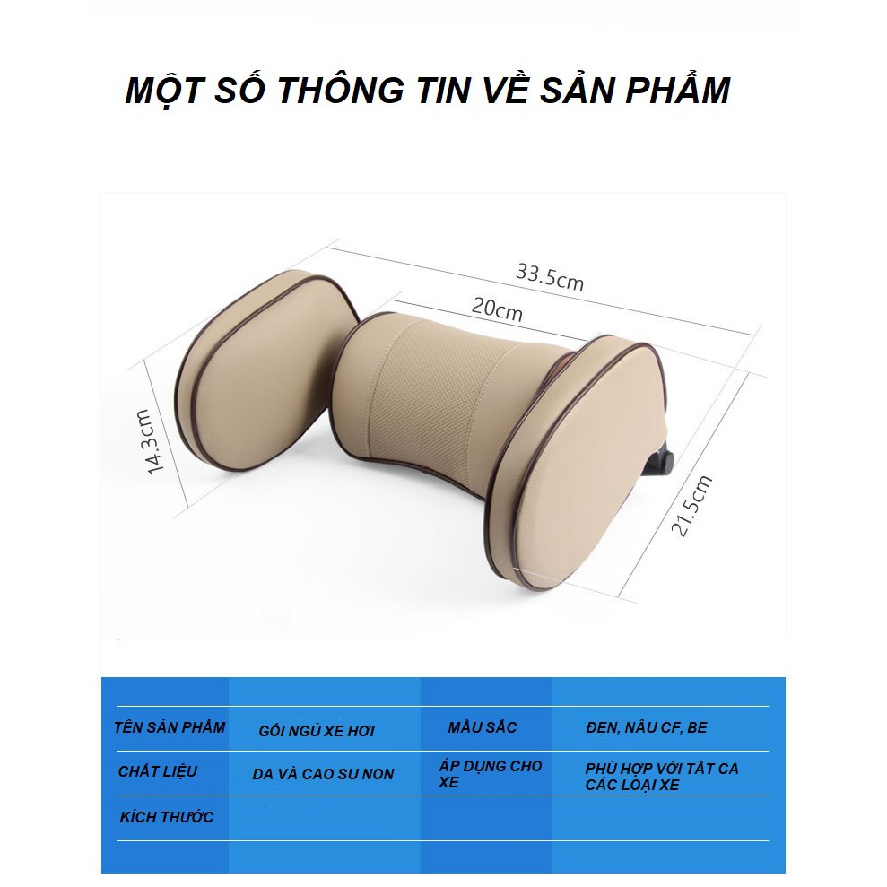 Gối tựa đầu xe hơi chất liệu da và cao su non T010