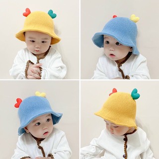 Mũ len hình 2 trái tim đáng yêu hàn quốc cho bé (Nhiều màu)