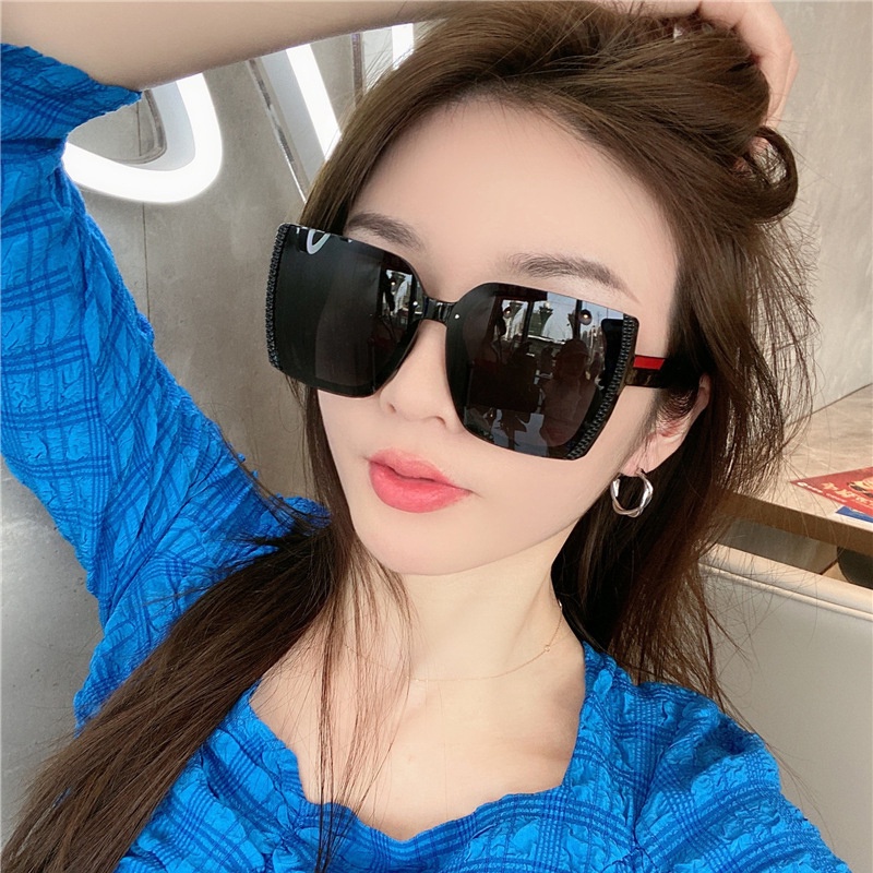 Kính Mát Gọng Vuông Lớn Chống Tia UV Phong Cách Retro Thời Trang Cho Nam Nữ