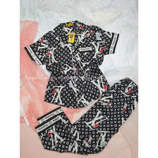 Đồ ngủ SATIN L.V Viền cổ - Đồ bộ - đồ mặc nhà