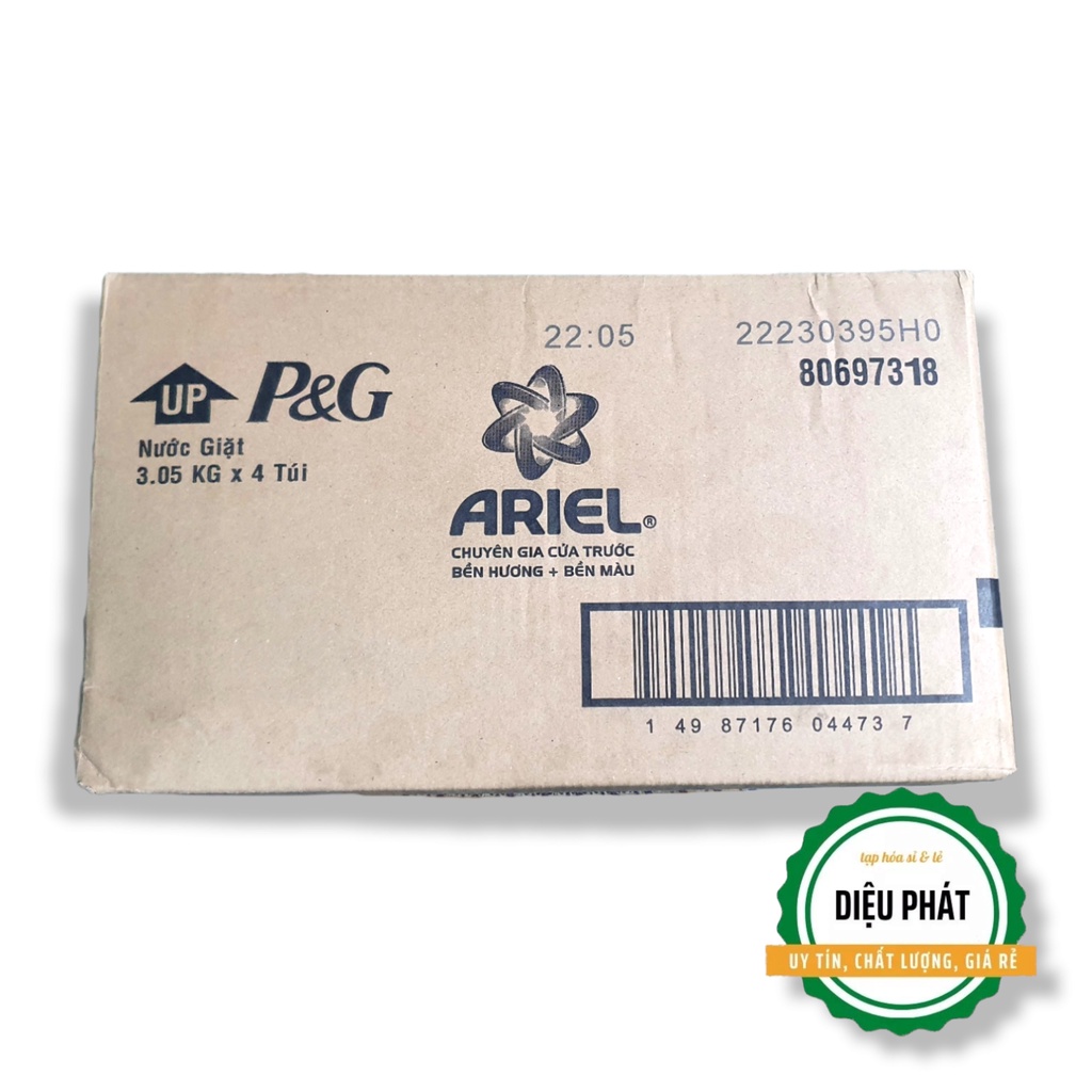⚡️  Nước Giặt Ariel Chuyên Gia Cửa Trước Bền Hương Bền Màu Hương Sen & Nhài Túi 3 Lít