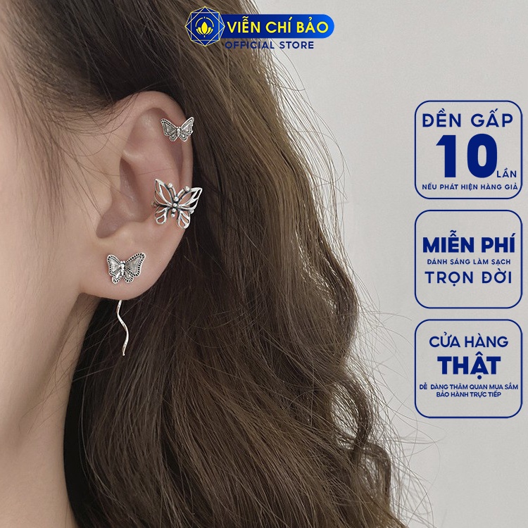Bông bạc nữ Butterfly chất liệu bạc S925 thời trang phụ kiện trang sức nữ thương hiệu Viễn Chí Bảo B000218