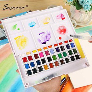 Màu nước superior nén 48 tặng kèm cọ nước