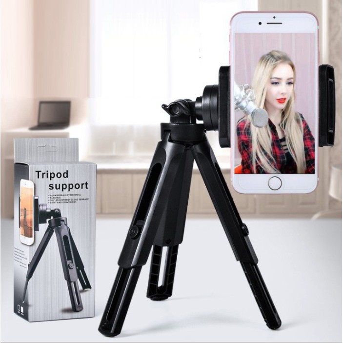 Tripod điện thoại hỗ trợ chụp ảnh livestream quay video, xoay nhiều góc độ tiện lợi, tripod mini thông minh