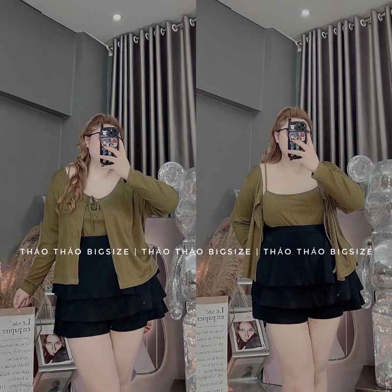 Set áo cadigan gân 2 món bigsize - MÚP BIGSIZE 60-100KG