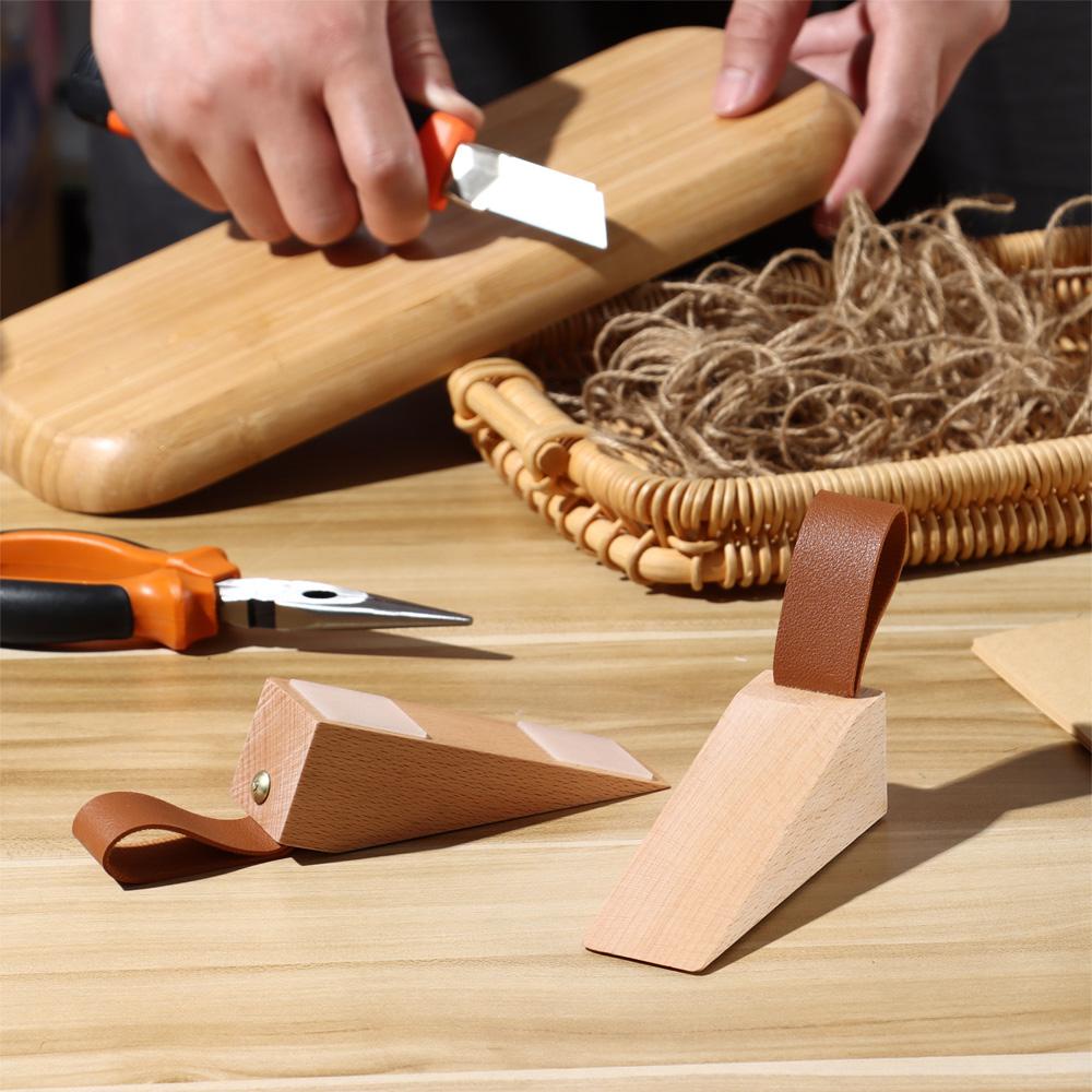 KUNHEV Dụng Cụ Chặn Cửa Bằng Gỗ Sồi Chắc Chắn