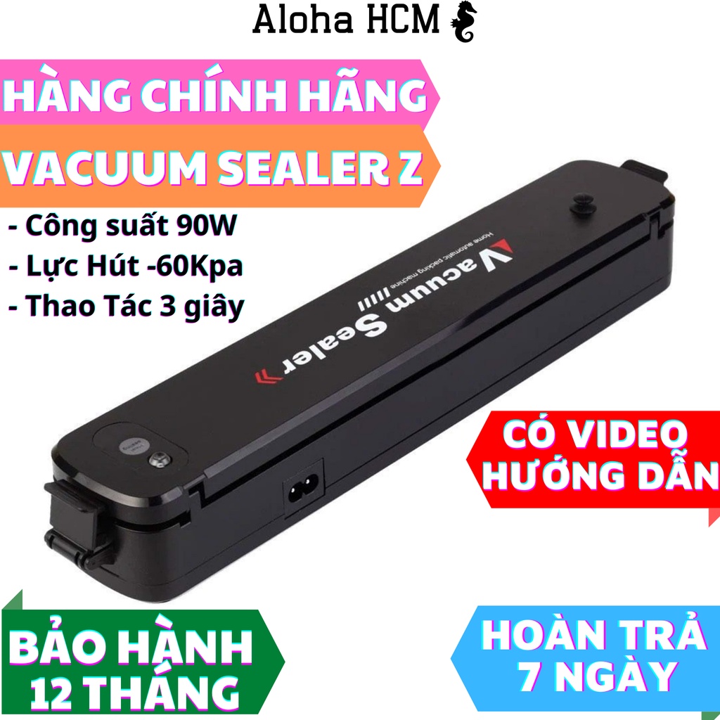 Máy Hút Chân Không thực phẩm, hàn miệng túi Vacuum Sealer Z MỚI - dùng cho gia đình, hút khỏe, hết khí + Tặng 10 túi hút