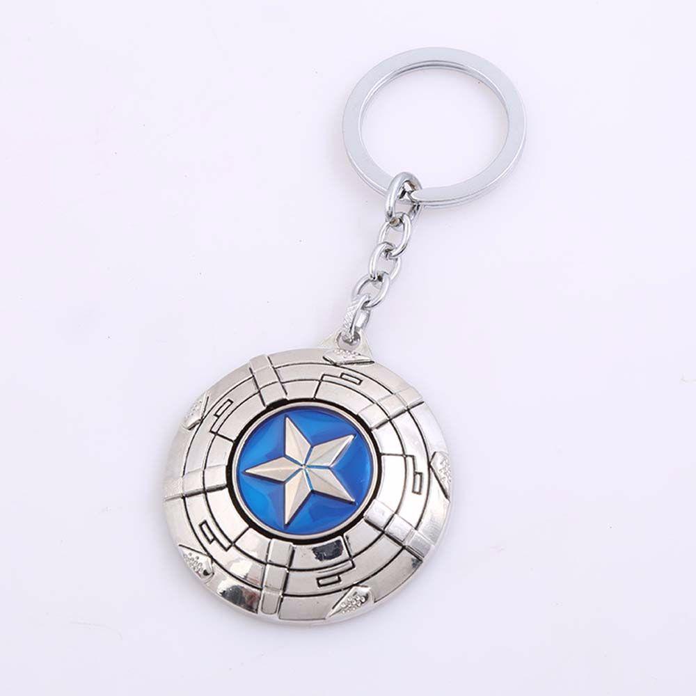 Móc Khóa Hình Khiên Phim Captain America Cổ Điển Trang Trí Xe Hơi