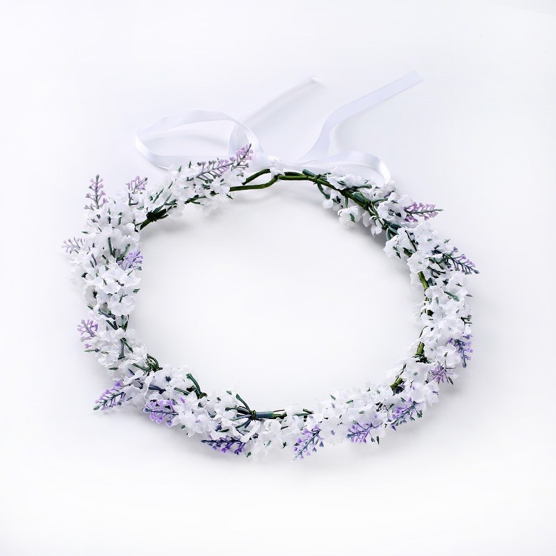vòng hoa đội đầu lavender chụp ảnh vòng hoa kỉ yếu