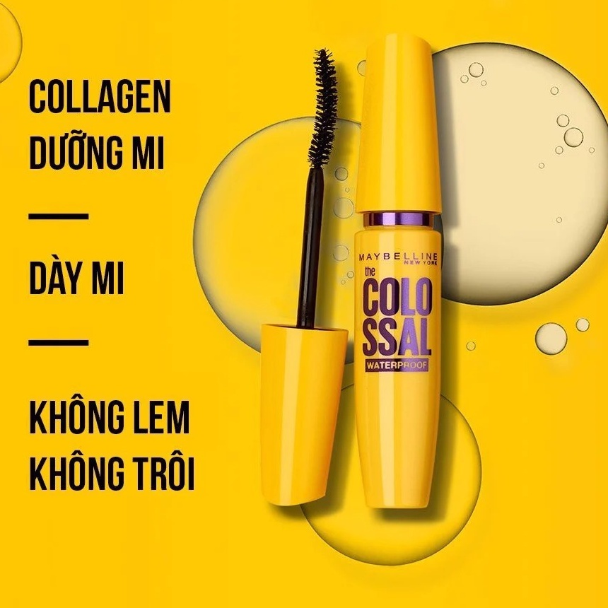 Mascara Dưỡng Mi Chắc Khỏe, Làm Dày Mi Maybelline The Colossal Waterproof Mascara 9.2ml