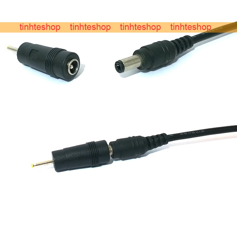 Đầu rắc chuyển nguồn 5.5x2.1mm sang chân bé 2.5x0.7mm - Rắc chuyển nguồn điện DC chân to 5,5x2,1mm ra 0,7mm