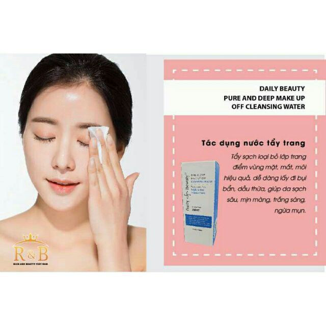 [Hàn Quốc] Nước tẩy trang làm sạc,dưỡng ẩm cho mọi loại da Daily Beauty Pure & Deep Make-up Off Cleansing Water | BigBuy360 - bigbuy360.vn