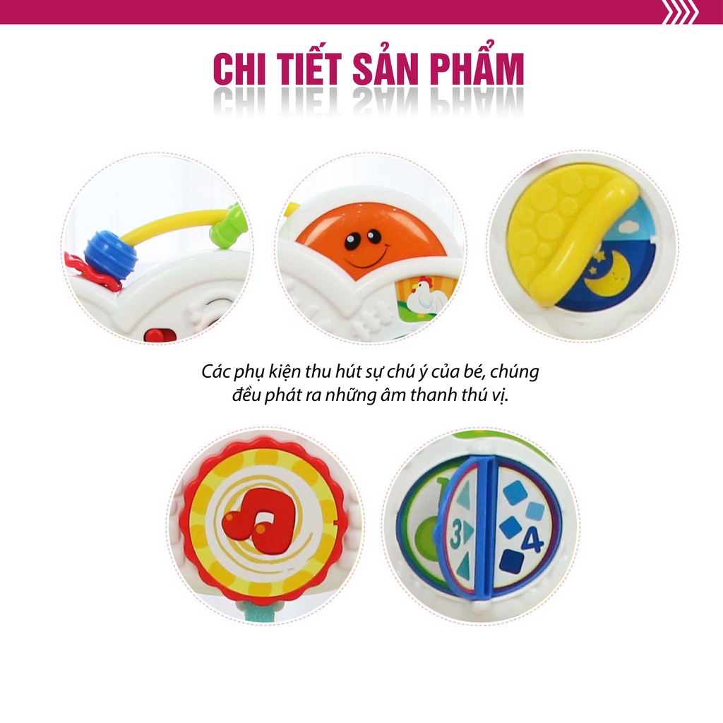 Kệ Chữ A đồ chơi đa năng, treo thành cũi có nhạc 3 in 1 hình động vật Winfun 0853