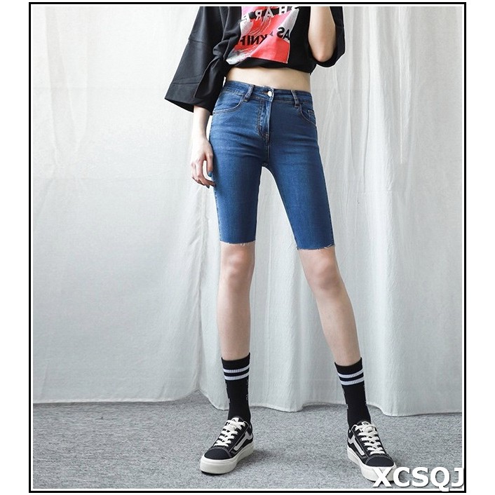 quần jean NGỐ MÀU XANH ĐẬM TUA LAI ND33-02
