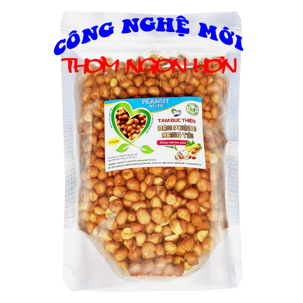 Combo 1KG Đậu Phộng Rang Tỏi Ớt Tâm Đức Thiện (2 x Túi 500GR) đồ ăn vặt