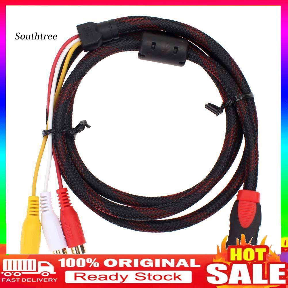 Dây Cáp Chuyển Đổi Từ Cổng Hdmi Sang 3 Cổng Rca Cho Hdtv
