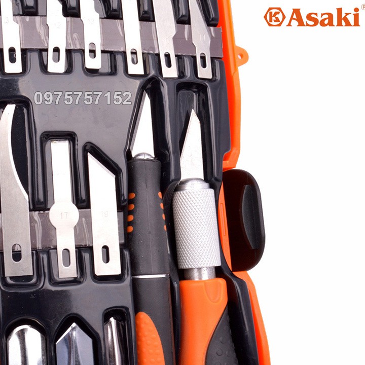 Bộ dao điêu khắc, chạm, trổ, tách, ghép cao cấp 14 chi tiết Asaki AK-3960