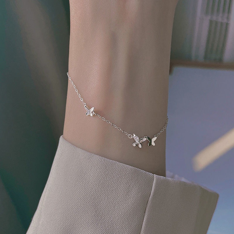 Lắc tay bạc nữ hình hồ điệp s925 đính đá lấp lánh xinh xắn | HARMONY ACCESSORIES VT50, VT51