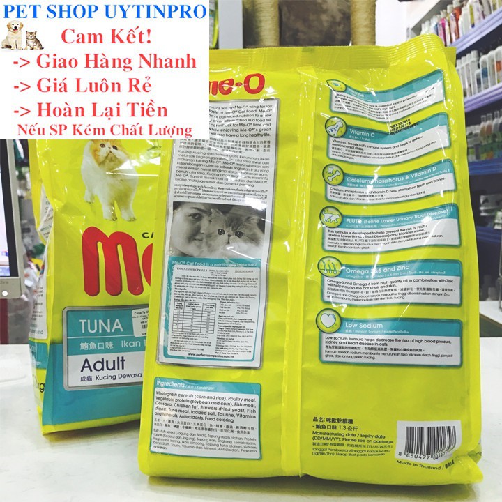 THỨC ĂN MÈO LỚN Me-O Dạng hạt Vị cá ngừ Túi 1.2kg Xuất xứ Thái Lan - Pet shop Uytinpro