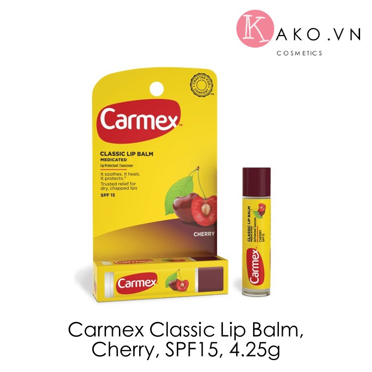 Son dưỡng môi có chống nắng Carmex Classic Lip Balm hàng Mỹ đủ bill SPF 15